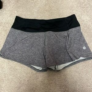 Gray Lululemon speed shorts